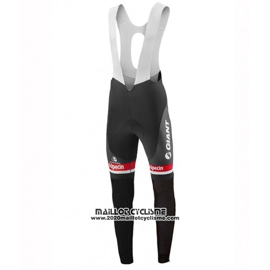 2016 Maillot Ciclismo Giant Alpecin Noir et Blanc Manches Longues et Cuissard